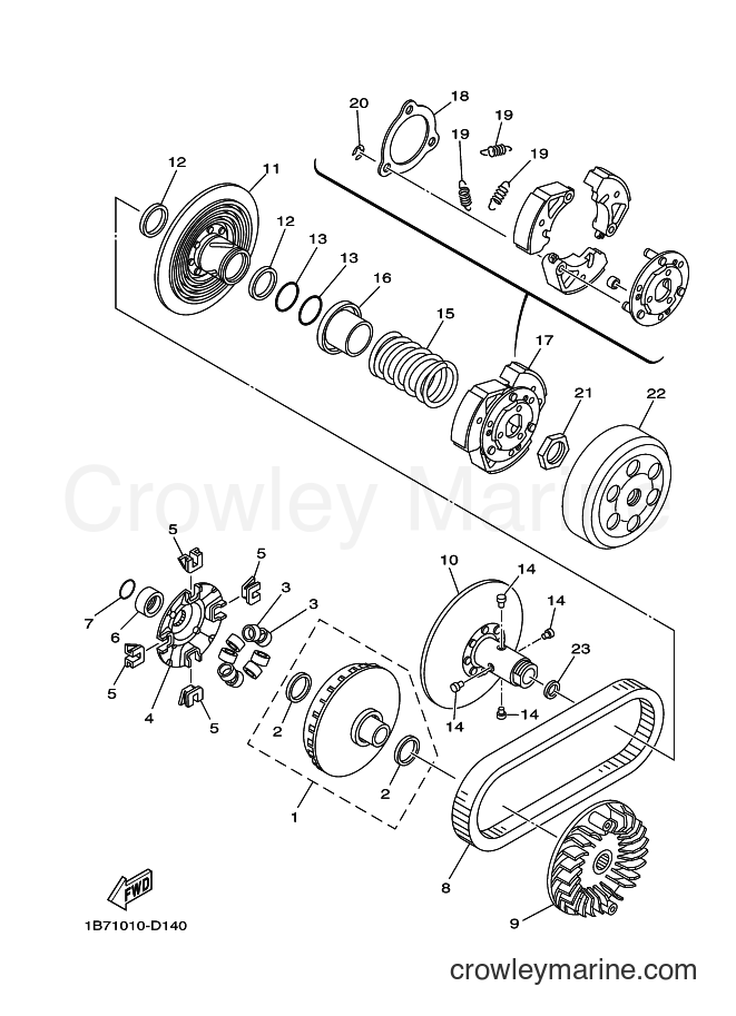 2014 Maxi-Scooter CP250 - CP250 (1B7E) [010] - CLUTCH