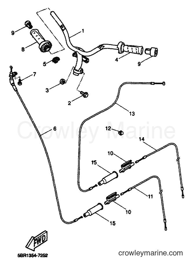2001 Scooter YQ50 - YQ50 (5PU1) [020] - STEERING HANDLE & CABLE
