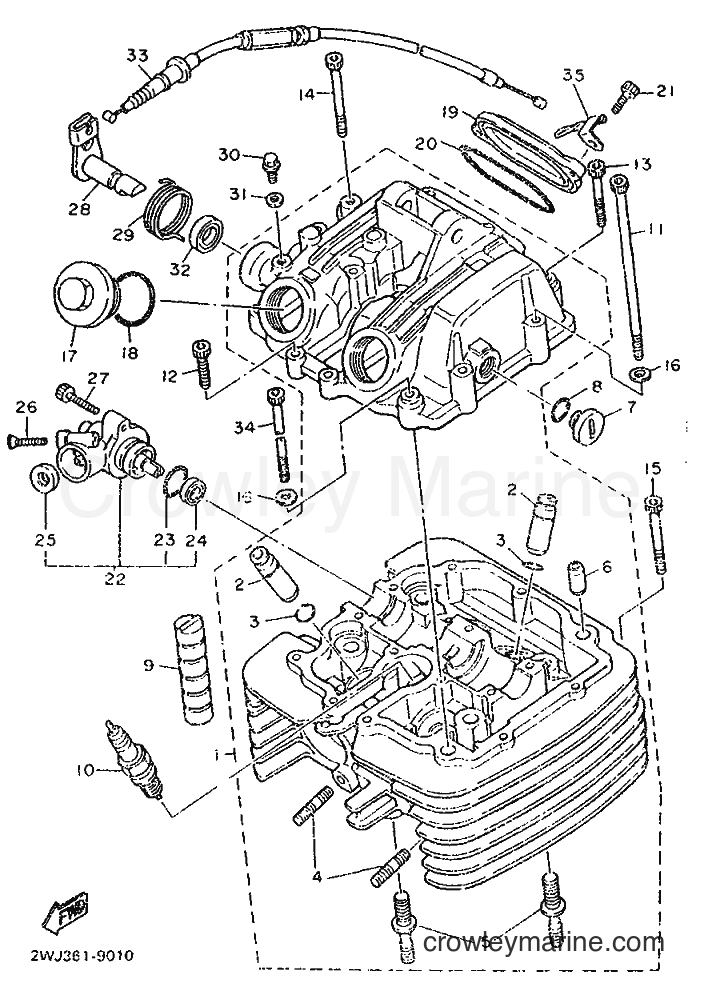 1989 Dirt Bike XT600 - XT600 (2WJ2) [999] - CYLINDER HEAD