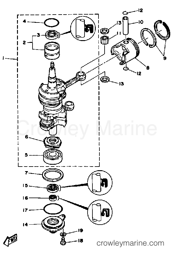Yamaha Motors 25MLHP - CRANK PISTON