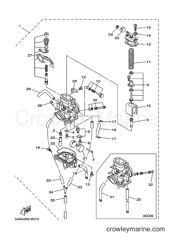 1998 Dirt Bike TDR125 - TDR125 (5AN4) [070] - CARBURETOR
