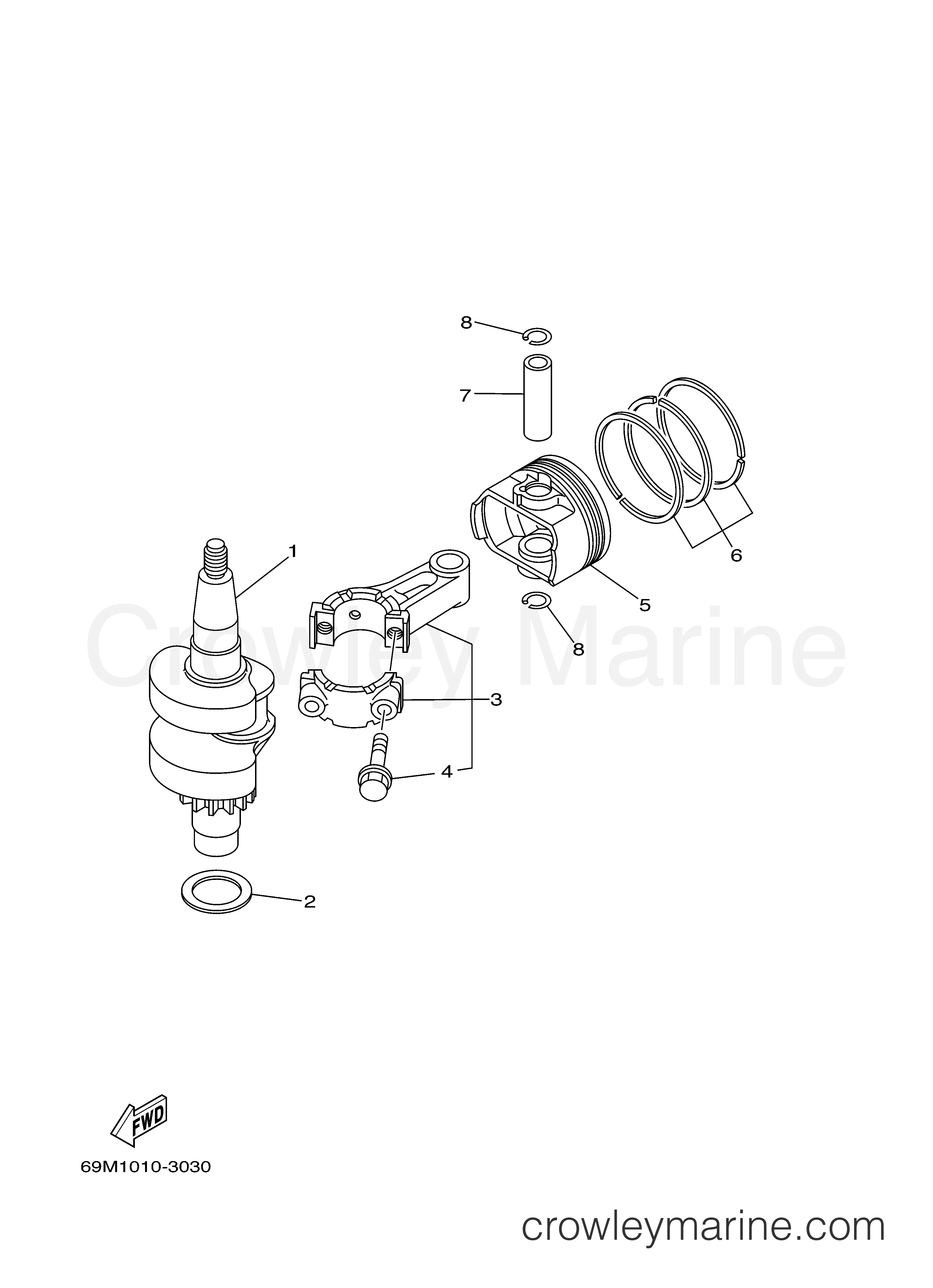 Yamaha Motors F2.5MSHB - CRANKSHAFT PISTON