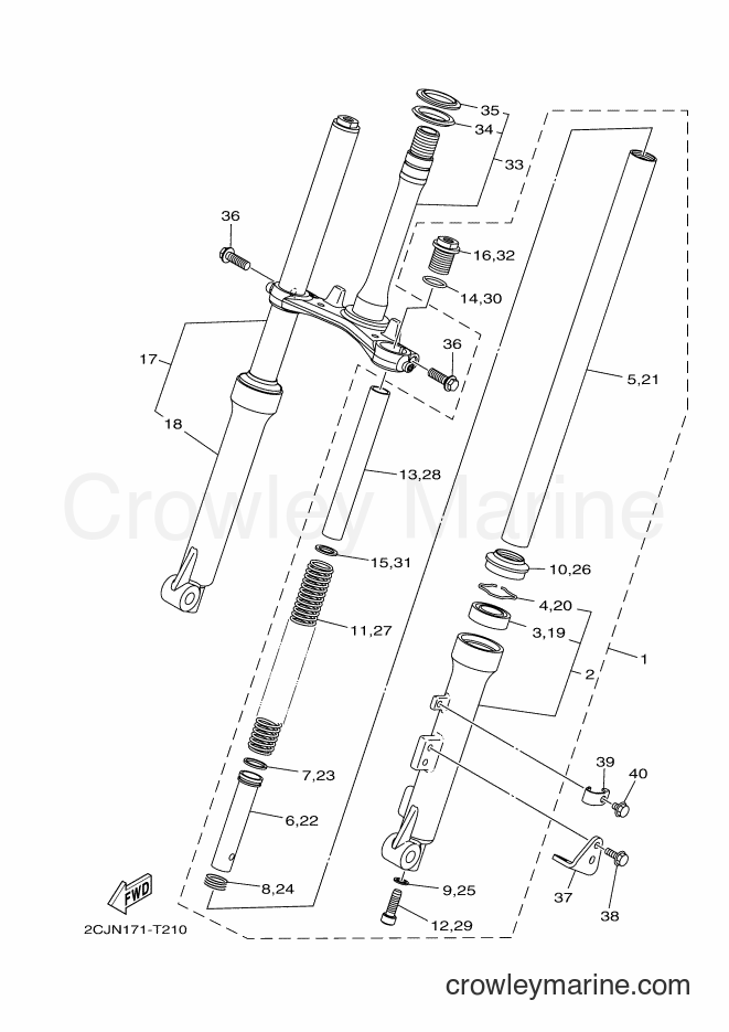 2018 Dirt Bike TT-R50E - TT-R50E (2CJN) [010] - FRONT FORK