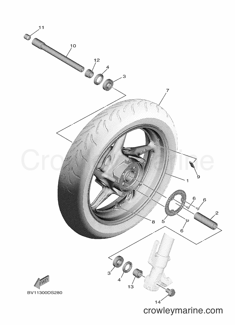 Yamaha Motors XP530E-A (BV11) [050] - FRONT WHEEL