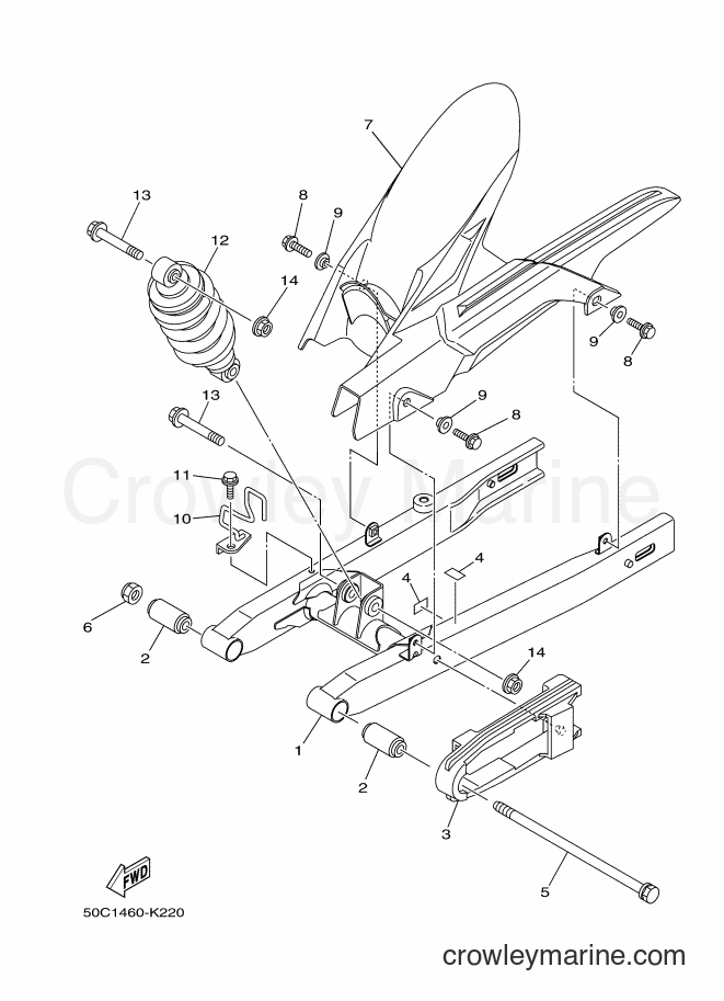 2012 Scooter T135HC - T135HC (50C2) [010] - REAR ARM & SUSPENSION