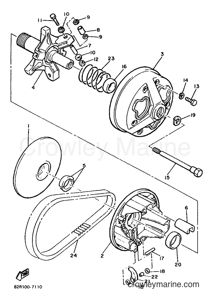 1988 Snowmobile BR250 - BR250 (84E0) [010] - PRIMARY SHEAVE