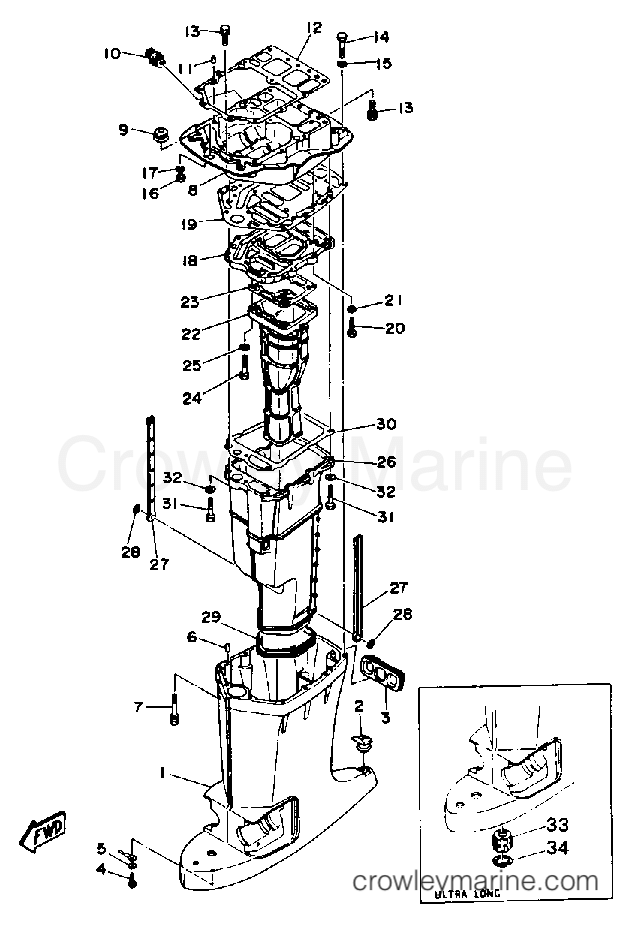 Yamaha Motors C115TLRQ - UPPER CASING