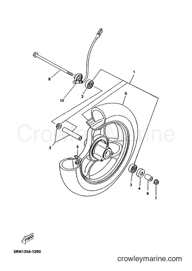 Yamaha Motors YN50 (5RNH) [010] - FRONT WHEEL