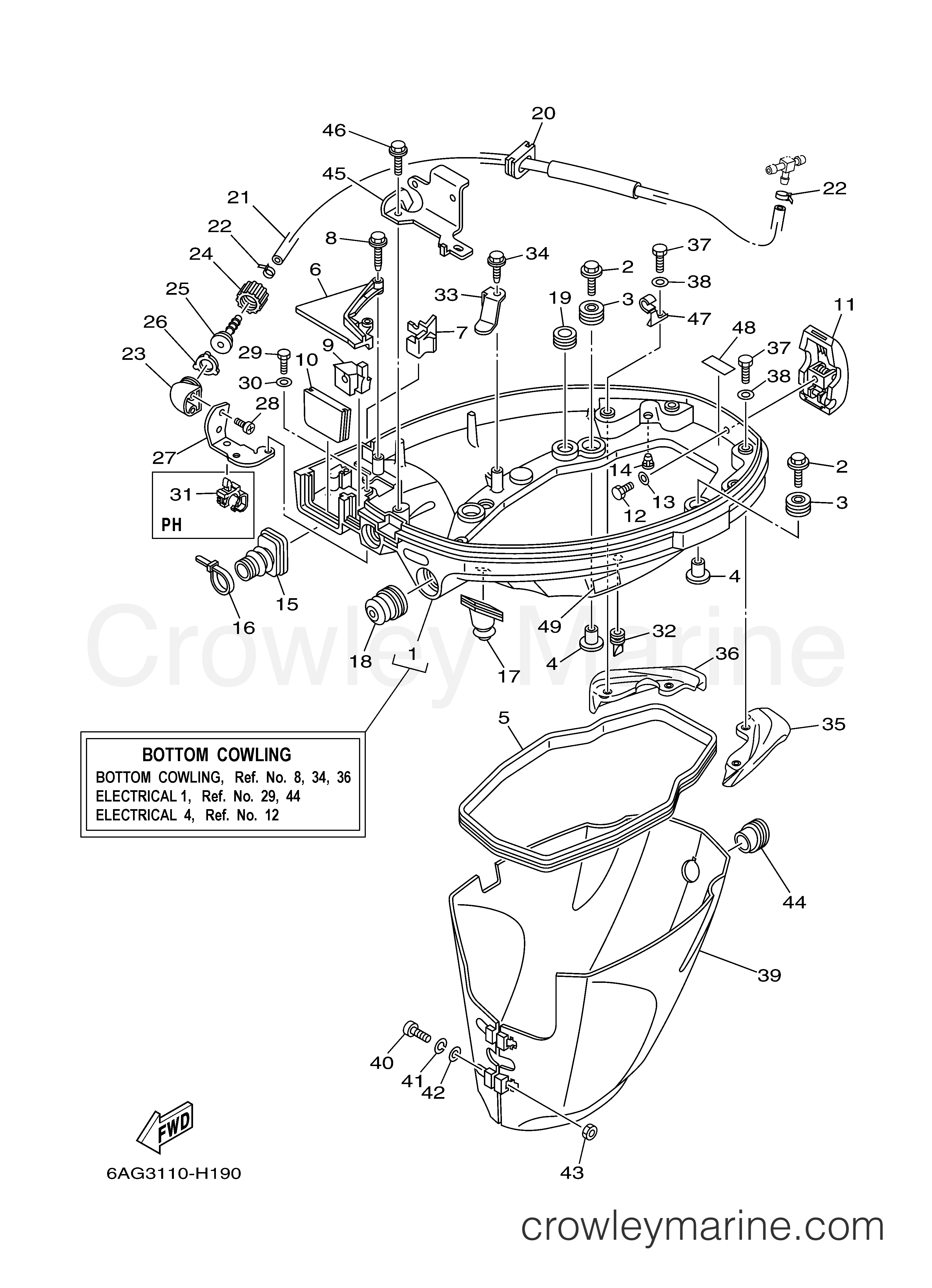 Yamaha Motors F15CMLH - BOTTOM COWLING