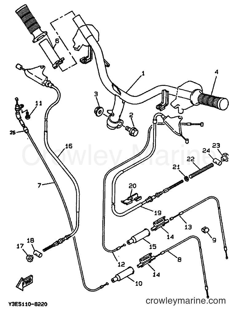 1994 Scooter CW50 - CW50 (3WV5) [999] - STEERING HANDLE & CABLE