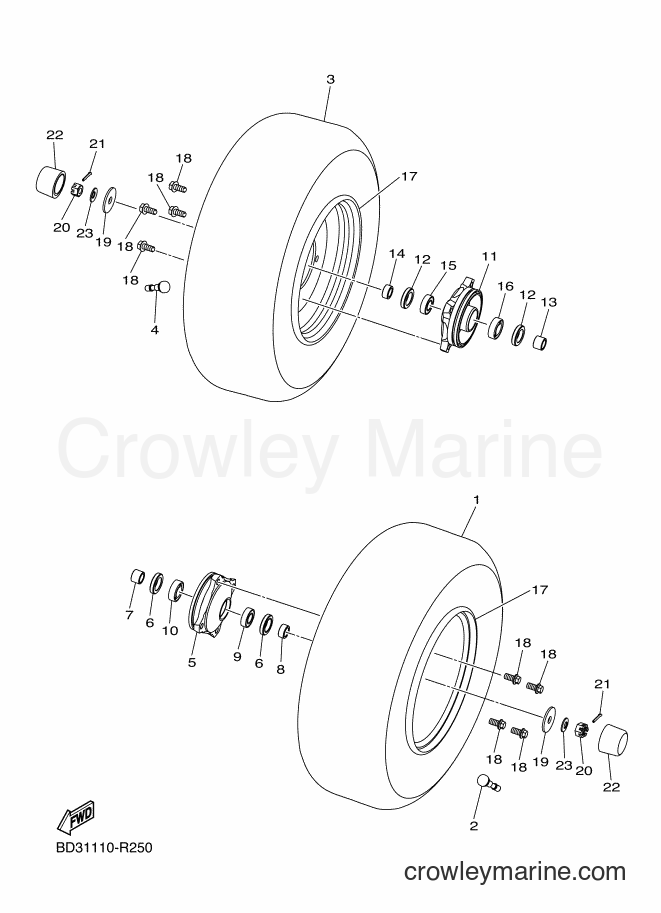 2017 ATV YFM90R - YFM90R (BD35) [010] - FRONT WHEEL