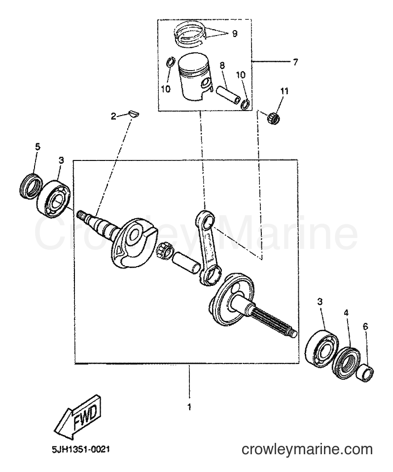 Yamaha Motors CW50 (5MS1) [010] - CRANKSHAFT & PISTON