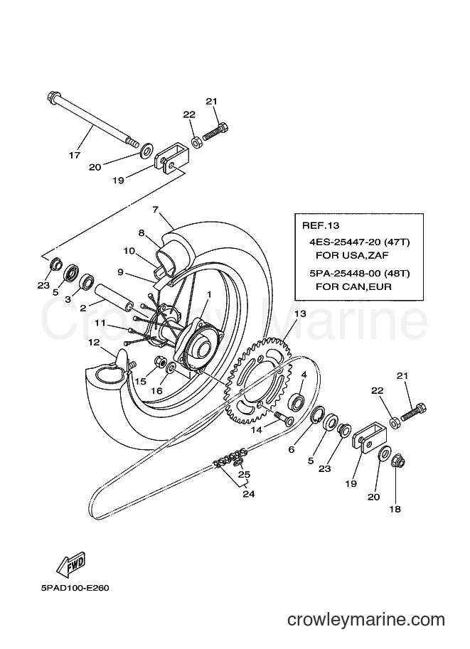 2007 Dirt Bike YZ85 - YZ85 (5PAG) [070] - REAR WHEEL
