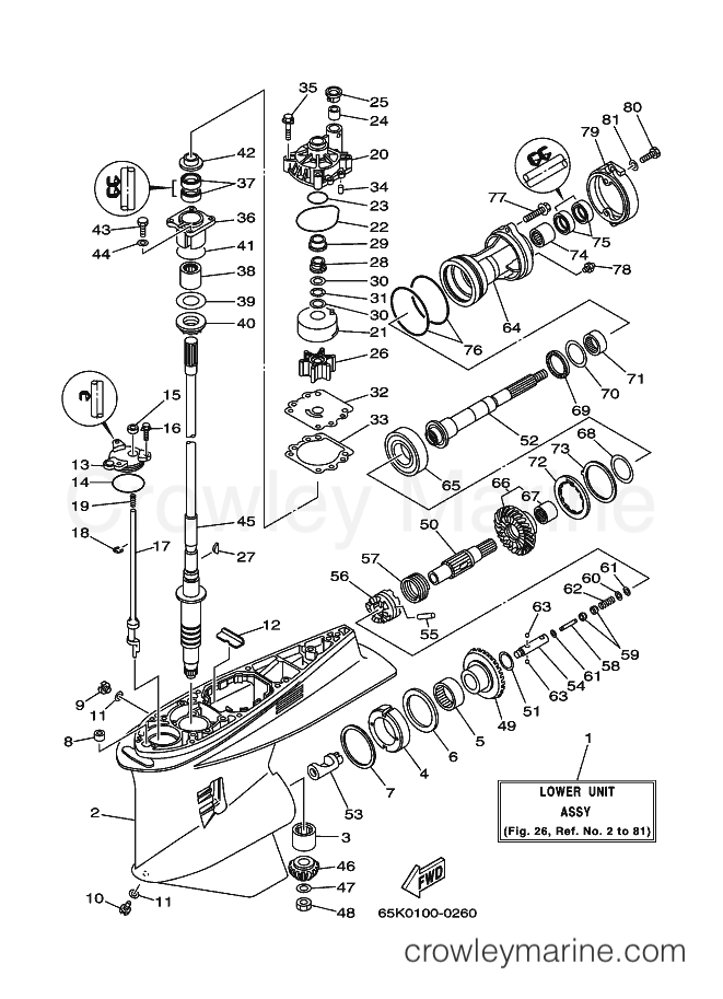 Yamaha Motors 250A (61A) [040] - LOWER CASING & DRIVE 3
