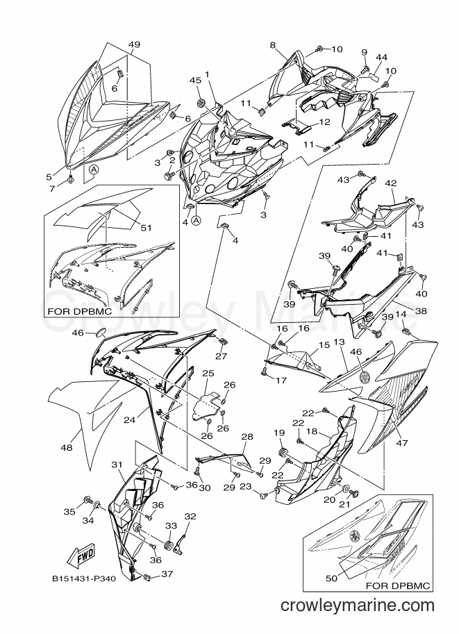 Yamaha Motors T150 (B151) [010] - LEG SHIELD