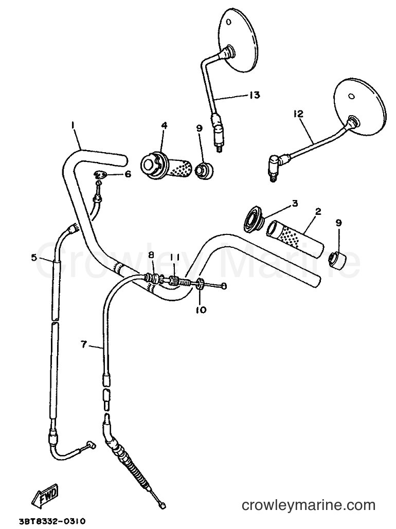Yamaha Motors XV535 (3BTN) [999] - STEERING CABLE FOR DISK BRAKE