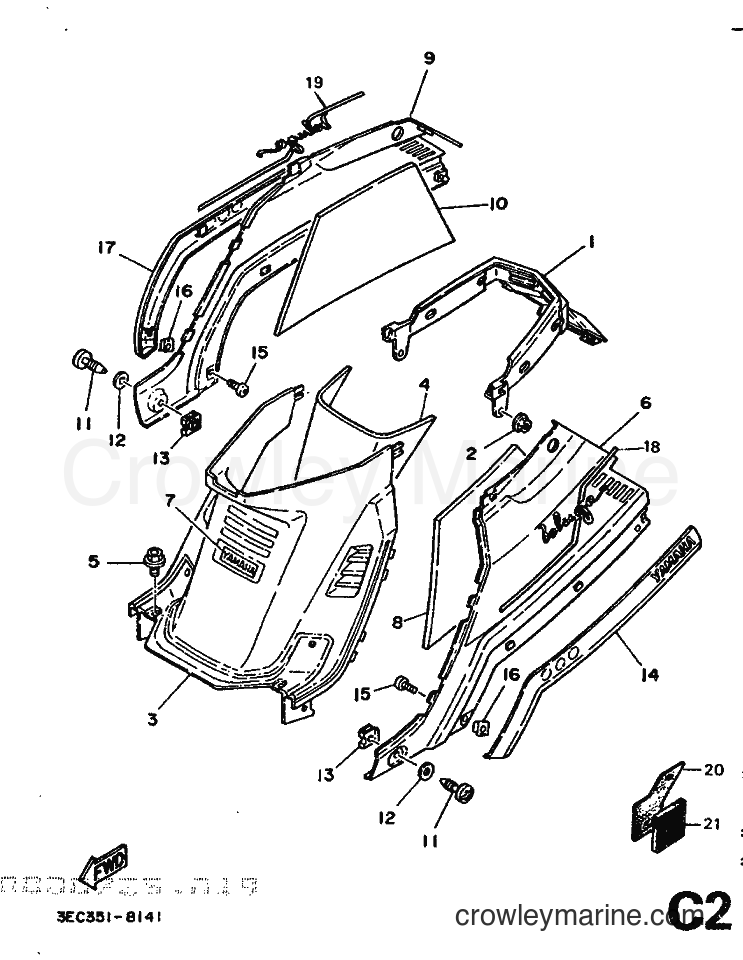 1988 Scooter CH50 - CH50 (3EC2) [999] - SIDE COVER