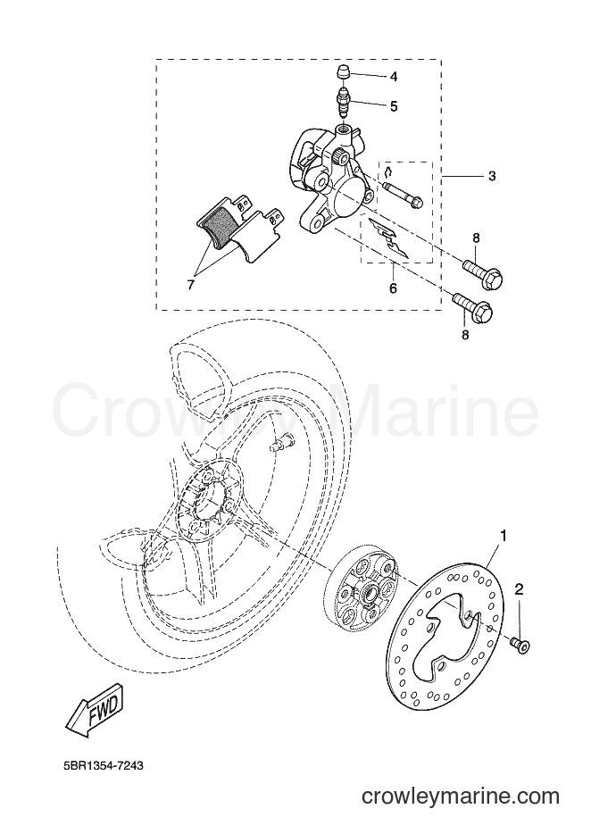 2004 Scooter YQ50 - YQ50 (5SB6) [080] - REAR BRAKE CALIPER