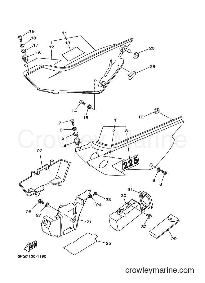 2001 Dirt Bike TT-R225 - TT-R225 (5FG9) [010] - SIDE COVER