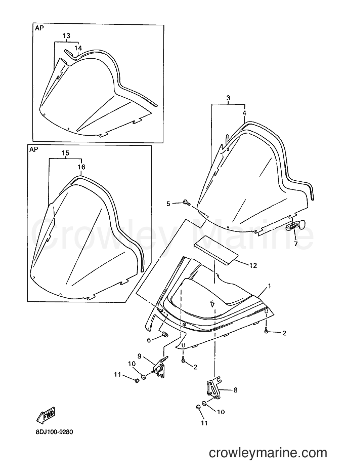 1999 Snowmobile PZ500 - PZ500 (8DJ1) [020] - WINDSHIELD