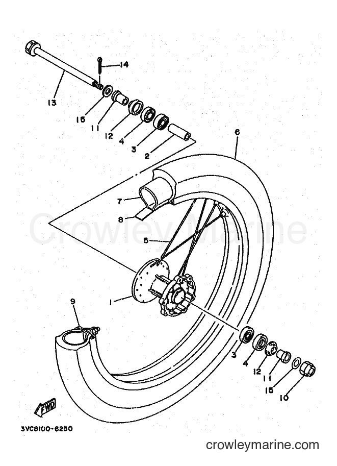 1997 Dirt Bike RT180 - RT180 (4BN6) [010] - FRONT WHEEL
