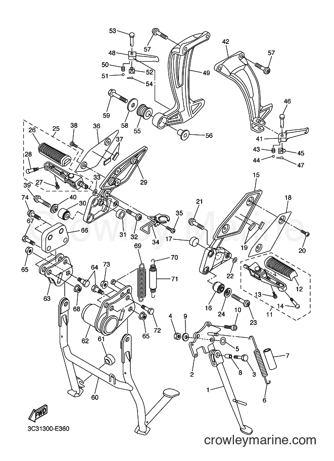 Yamaha Motors FZ1-S (3C3F) [010] - STAND & FOOTREST