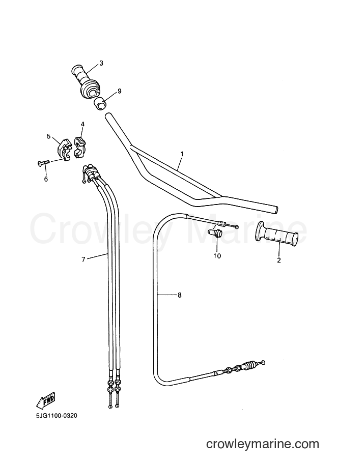 2000 Dirt Bike YZ426F - YZ426F (5JG2) [080] - STEERING HANDLE & CABLE