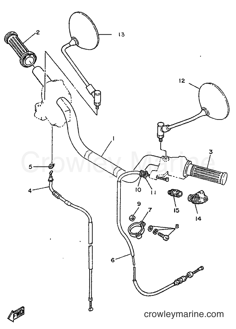 1996 Street Bike SR250 - SR250 (21L2) [99A] - STEERING HANDLE & CABLE