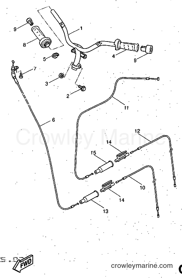 1997 Scooter YQ50 - YQ50 (5CN1) [999] - STEERING HANDLE & CABLE