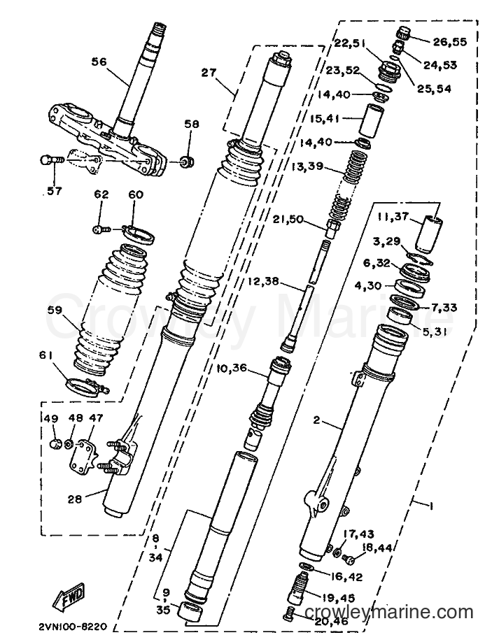 1988 Dirt Bike YZ250 - YZ250 (2VM0) [030] - FRONT FORK