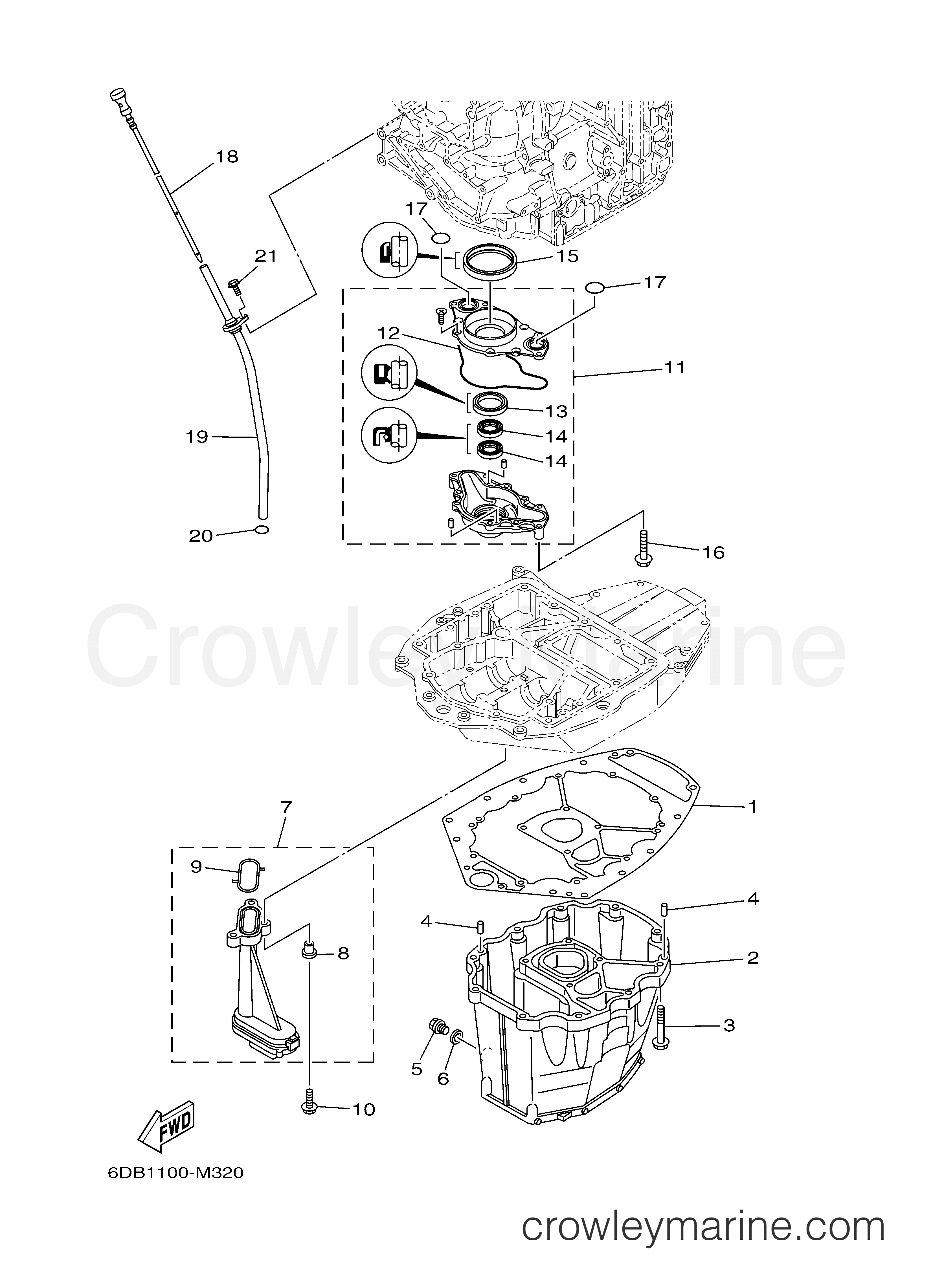 Yamaha Motors F200XCA - OIL PAN