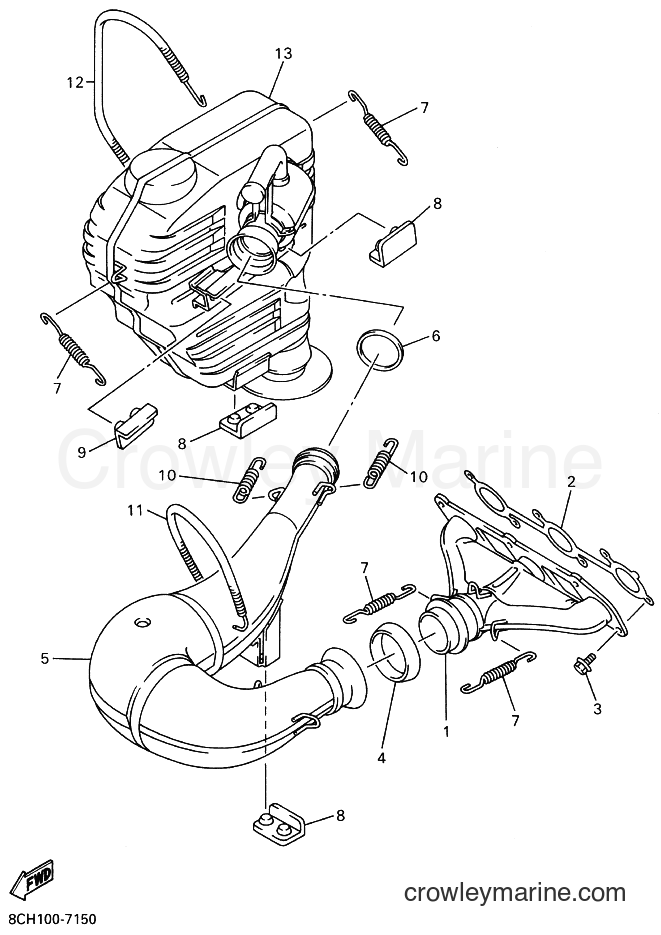 1997 Snowmobile VX700LT - VX700LT (8CP1) [020] - EXHAUST