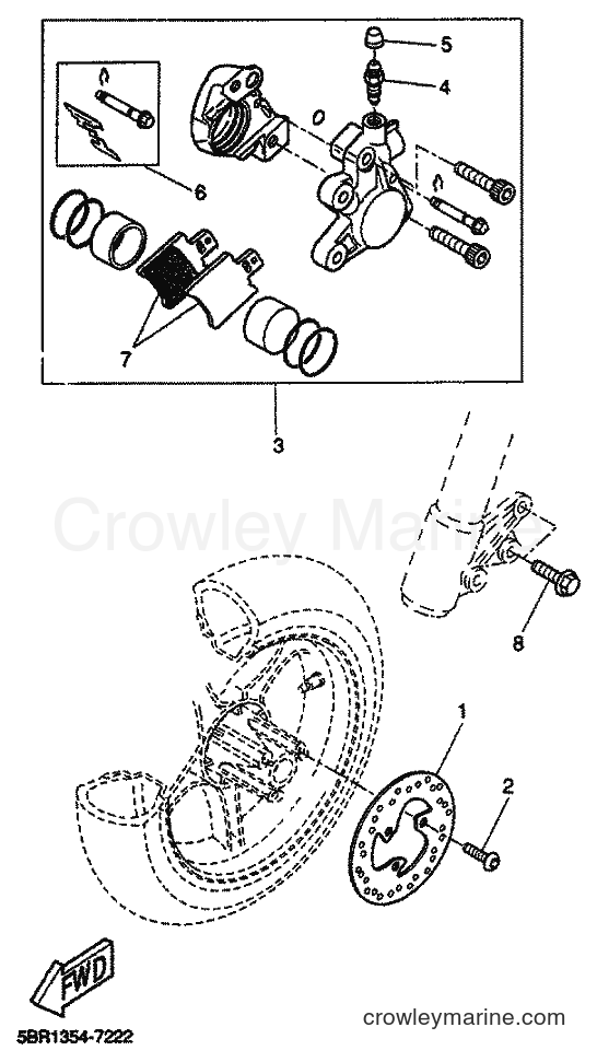 2001 Scooter YQ50 - YQ50 (5KH9) [010] - FRONT BRAKE CALIPER