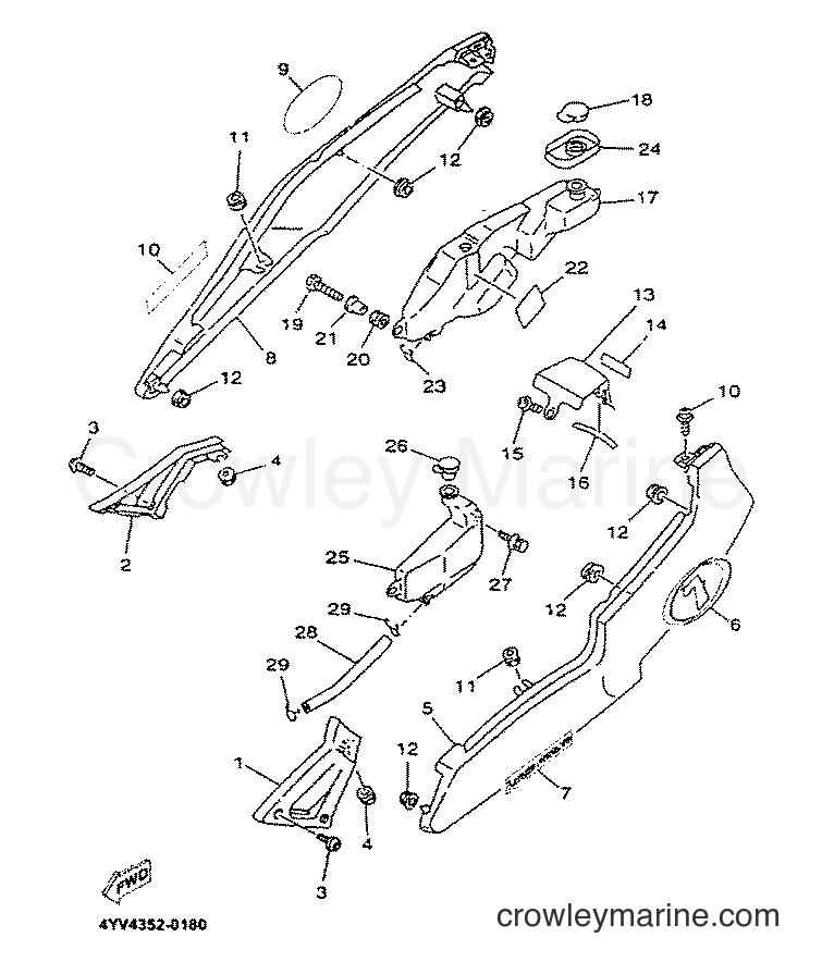 2001 Scooter TZR50 - TZR50 (5DU5) [010] - SIDE COVER