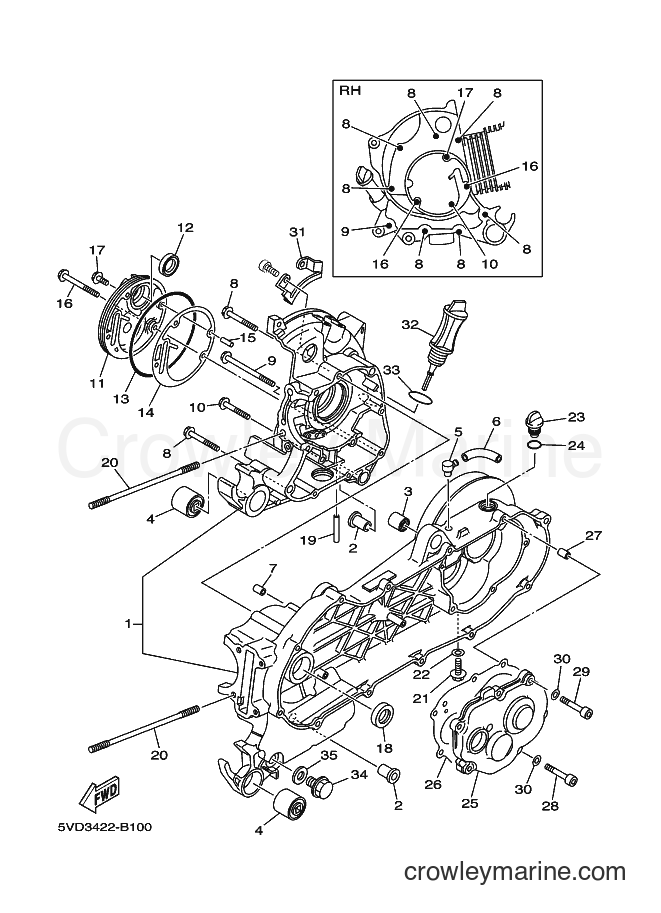 Yamaha Motors AT115 (5MX3) [010] - CRANKCASE