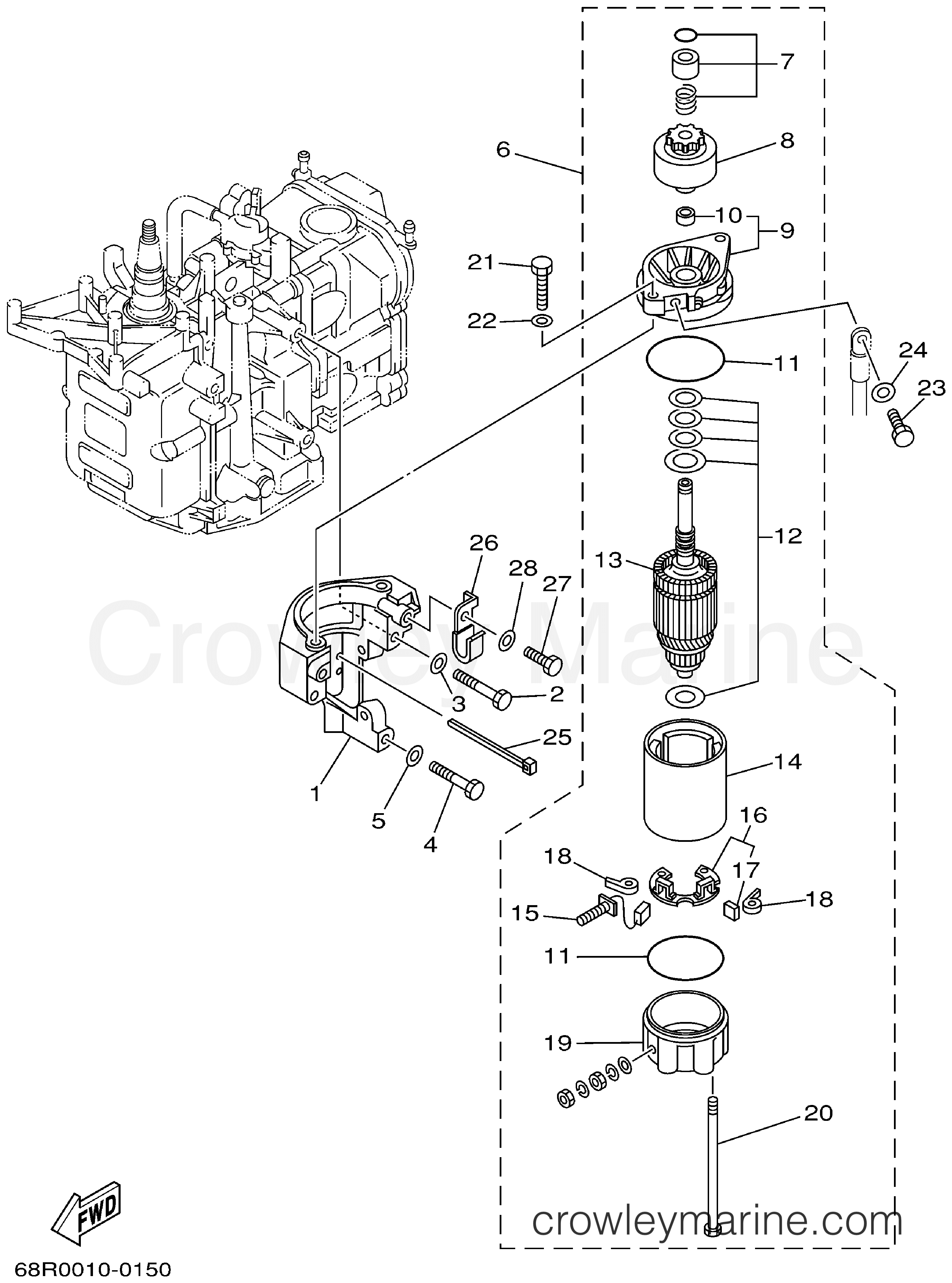 Yamaha Motors T8PLHZ - STARTING MOTOR