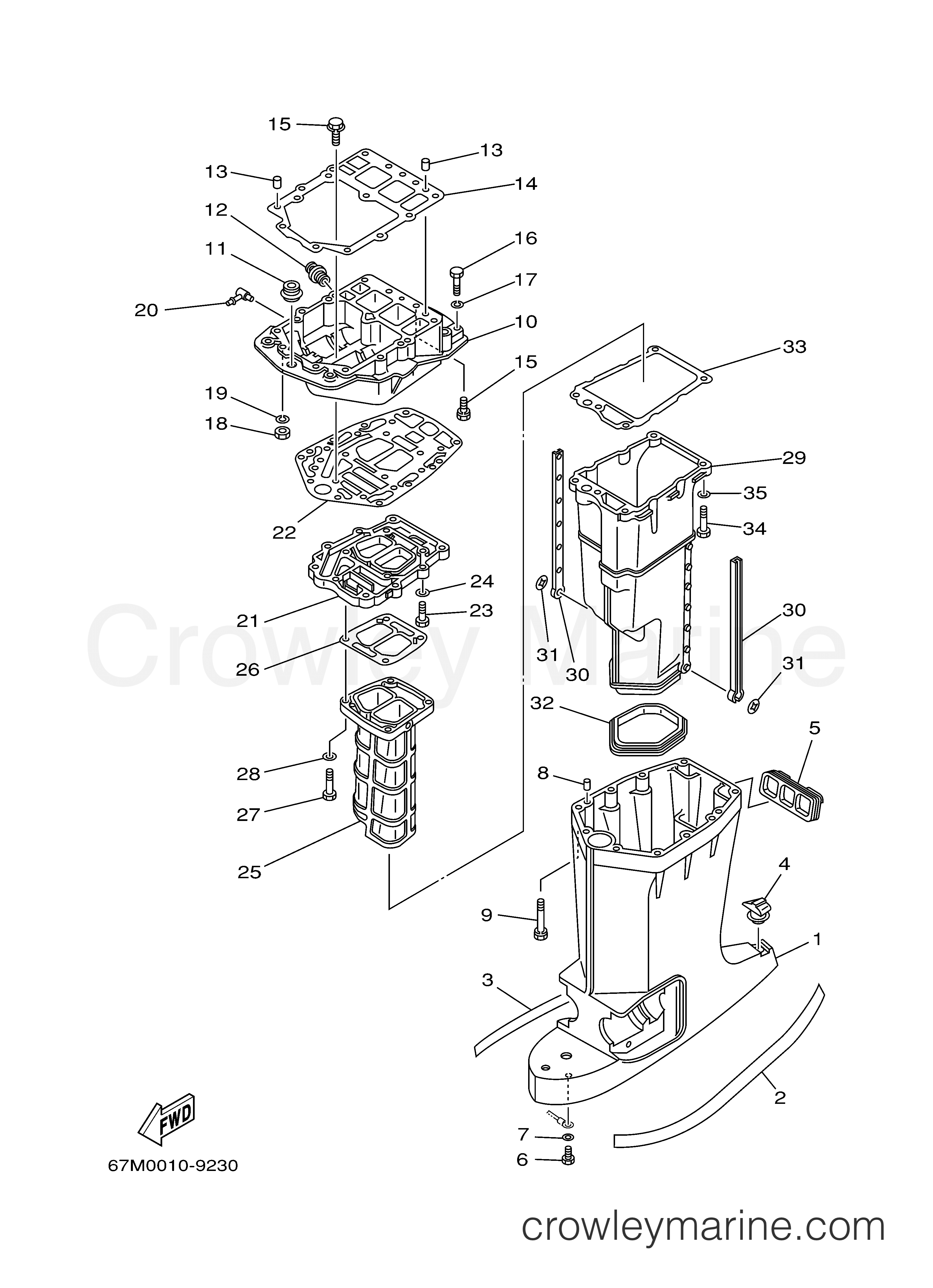 Yamaha Motors DX150TLRZ - UPPER CASING