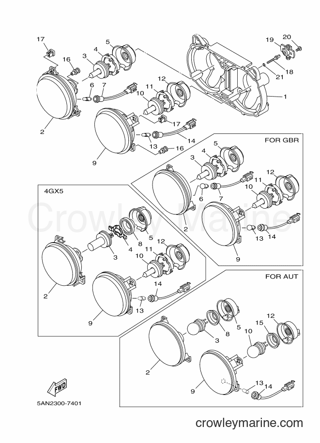 1997 Dirt Bike TDR125 - TDR125 (5AN2) [070] - HEADLIGHT