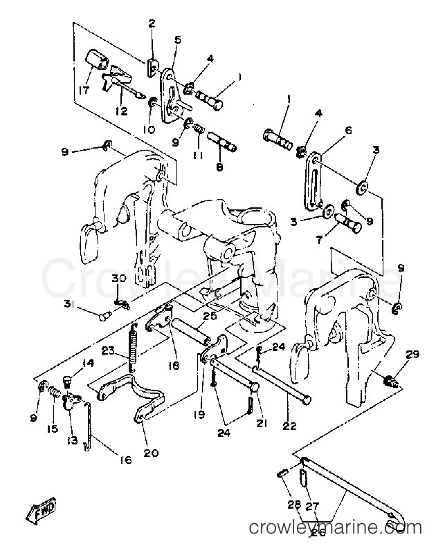 Yamaha Motors C40MSHQ - BRACKET 2 (C40MH C40ER)