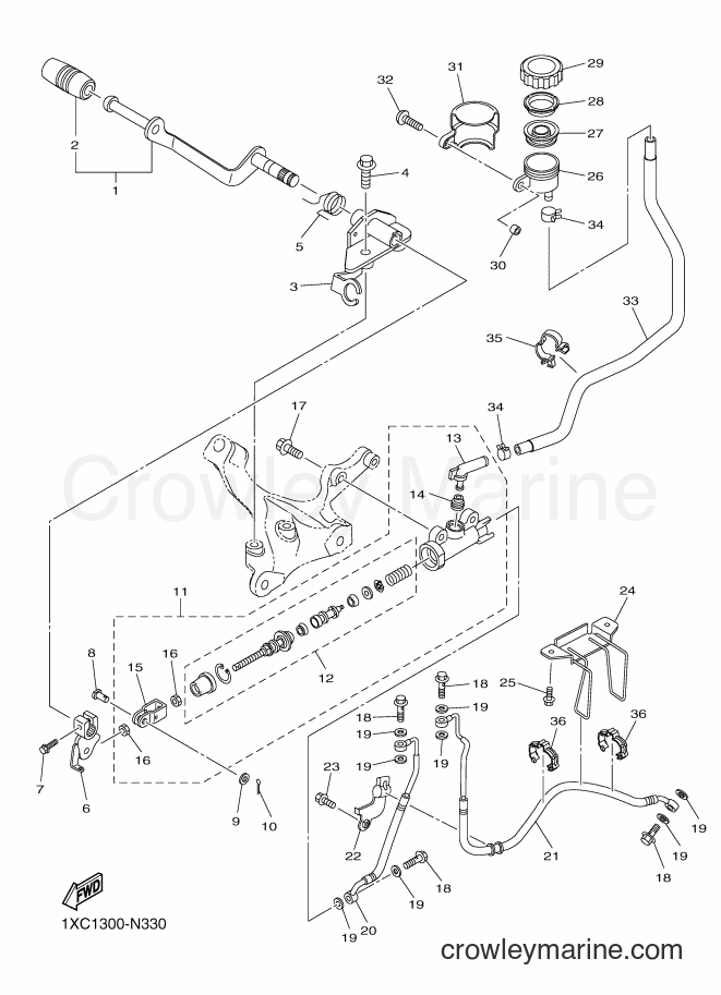 Yamaha Motors XVS950CU (2DXE) [010] - REAR MASTER CYLINDER