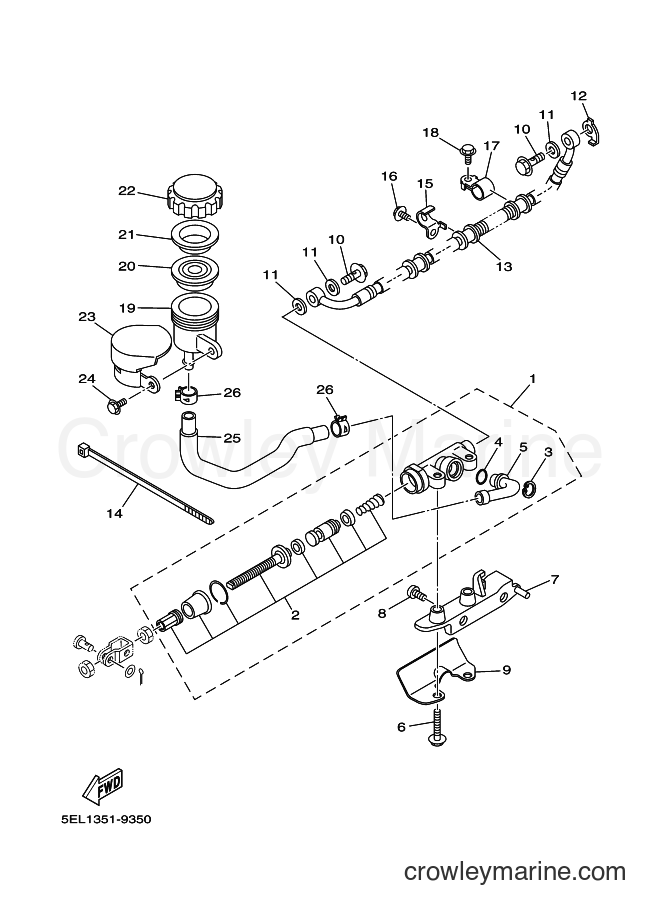 Yamaha Motors XVS1100 (5PB2) [090] - REAR MASTER CYLINDER