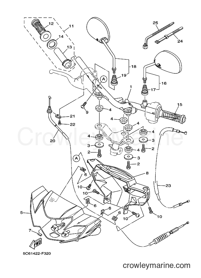 Yamaha Motors T110LEC (5C67) [010] - STEERING HANDLE & CABLE