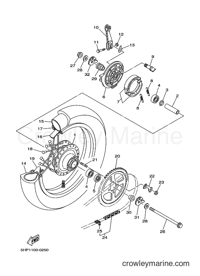 2000 Dirt Bike TT-R125 - TT-R125 (5HP1) [060] - REAR WHEEL