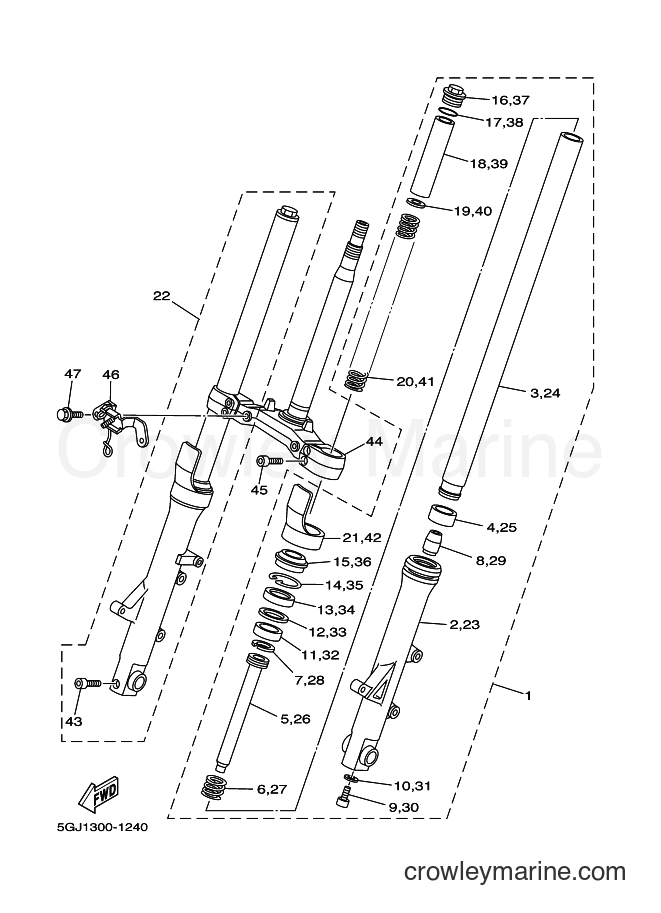 Yamaha Motors XP500 (5GJ1) [020] - FRONT FORK
