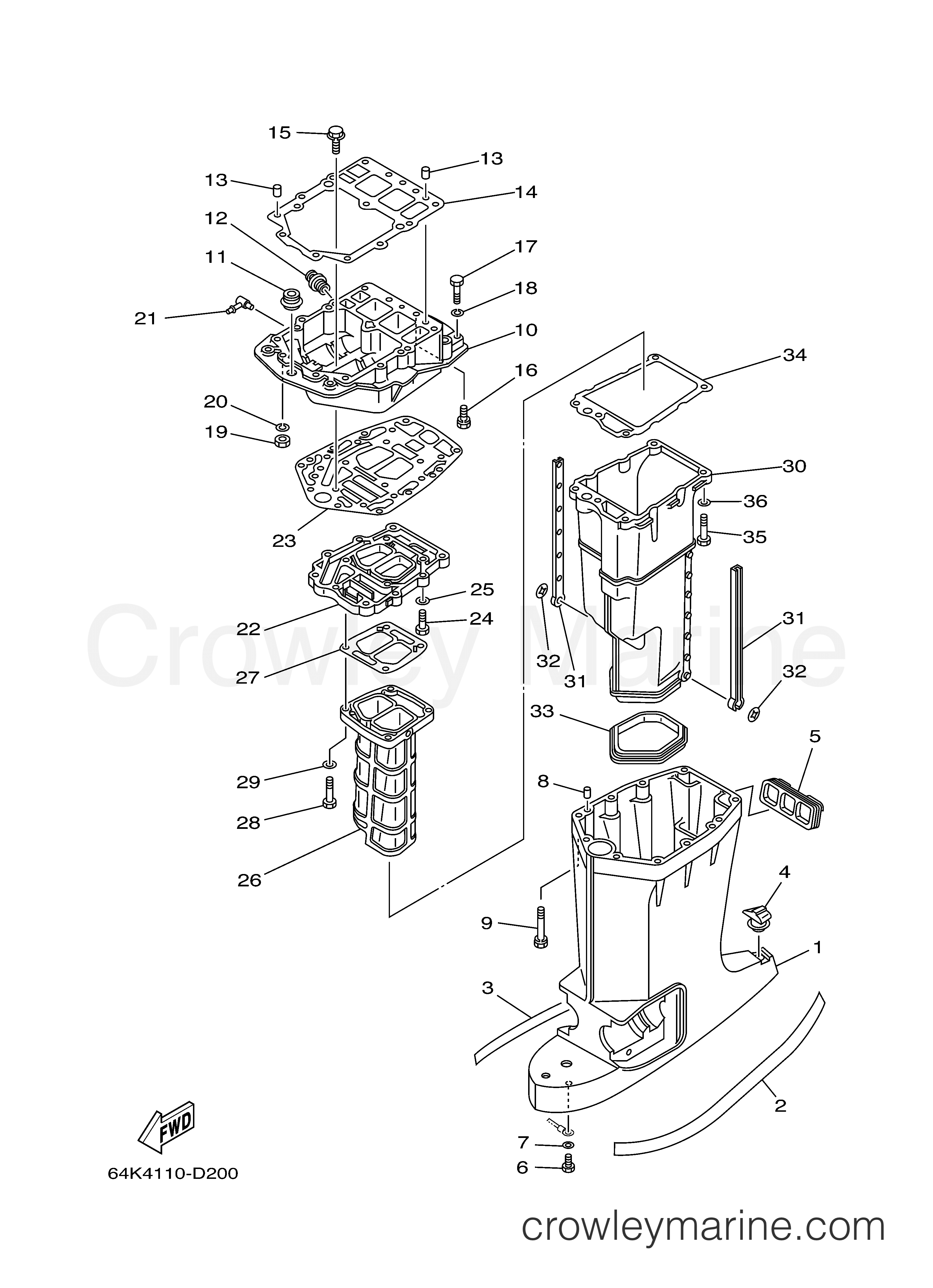 Yamaha Motors V150TLR - UPPER CASING
