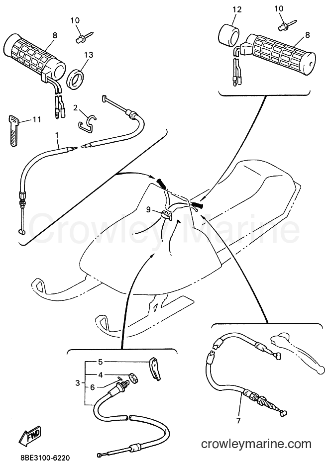 Yamaha Motors CS340E (8BE7) [020] - CONTROL CABLE