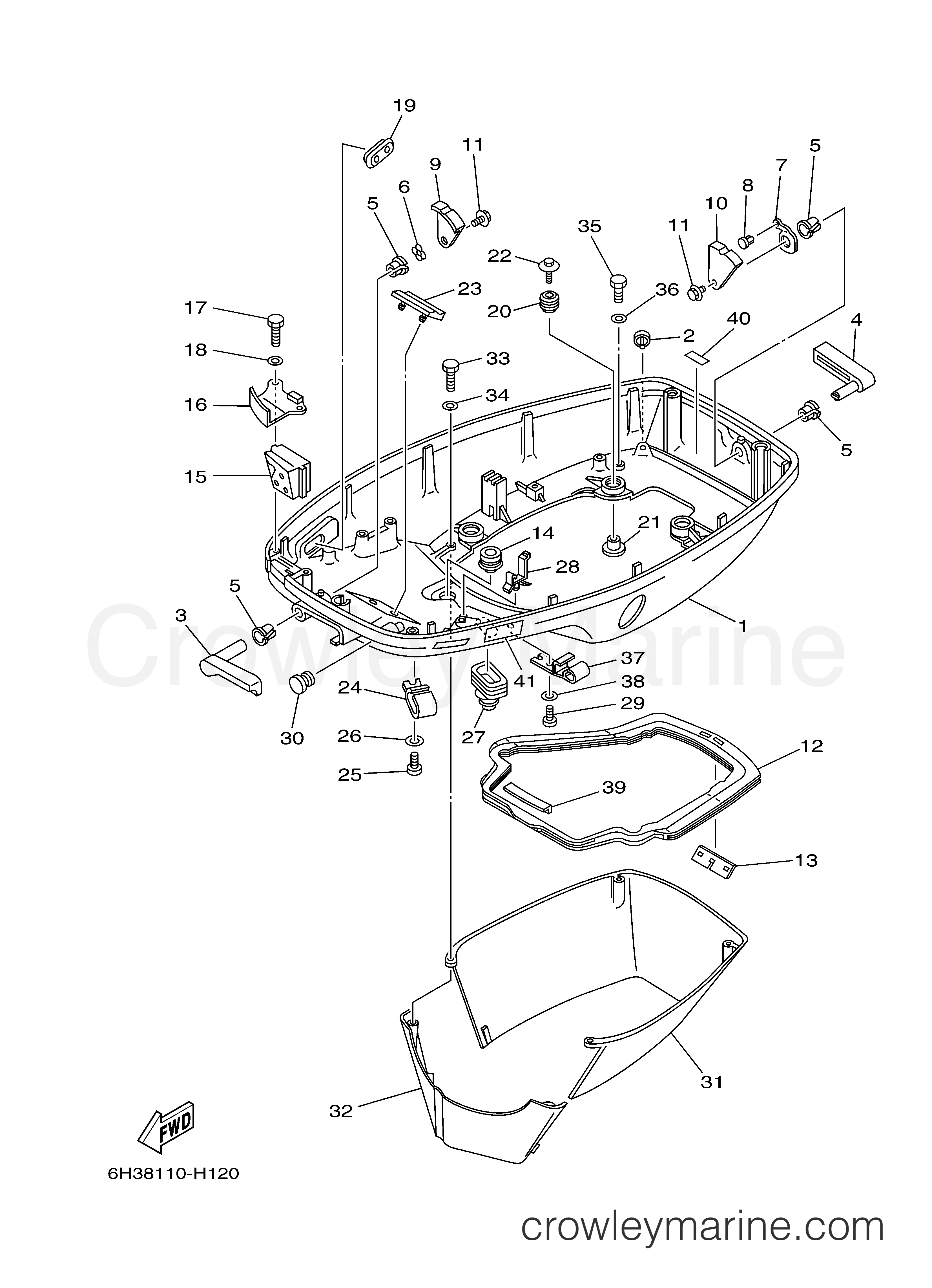 Yamaha Motors 70TLR - BOTTOM COWLING