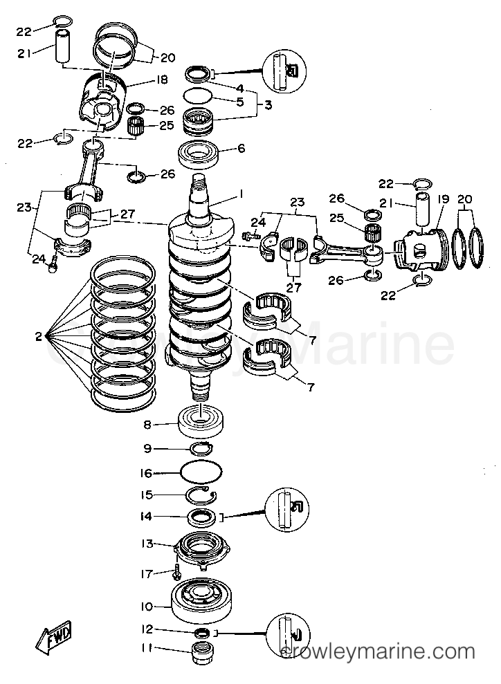 Yamaha Motors 225TURT - CRANKSHAFT PISTON