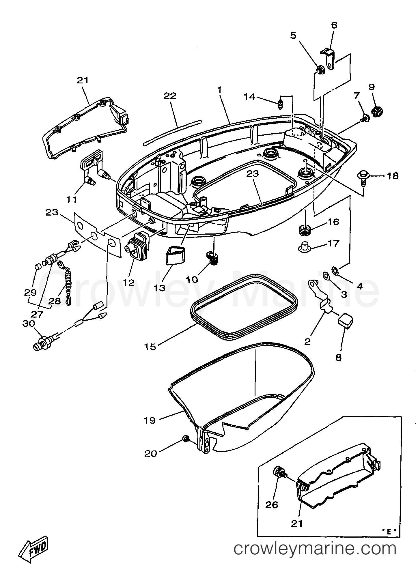 Yamaha Motors 30MLHW - BOTTOM COWLING