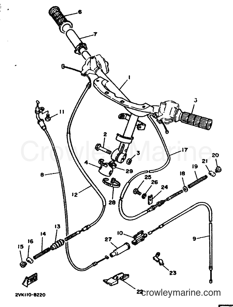 Yamaha Motors CG50E (2YT2) [010] - STEERING HANDLE & CABLE